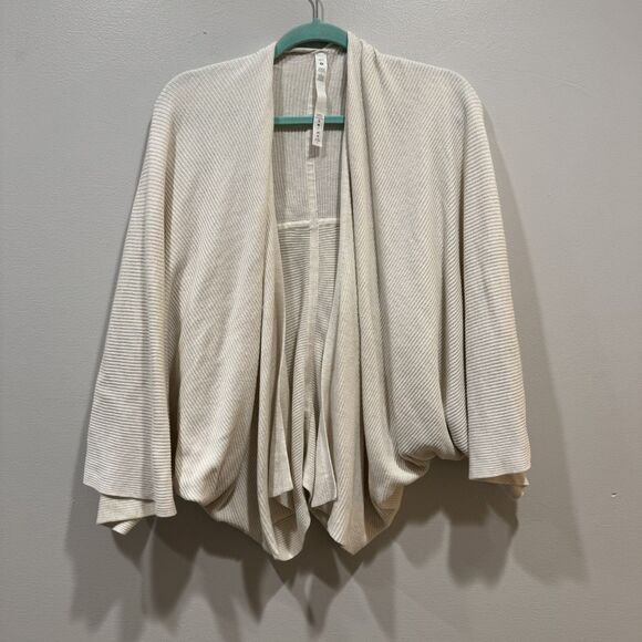 Lululemon Cashlu Knit Textured Wrap Cardigan Sweater White Cashmere Women XS/S - Picture 2 of 8
